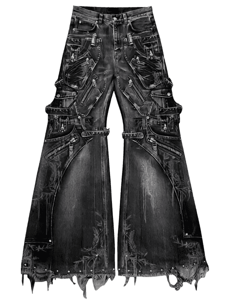 RAW NØISE DISTRESSED BAGGY PANTS